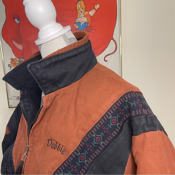 Cripple Creek Southwest Black Tan Embroidered Horse Bomber Jacket “Debbie” Small - Picture 11 of 16